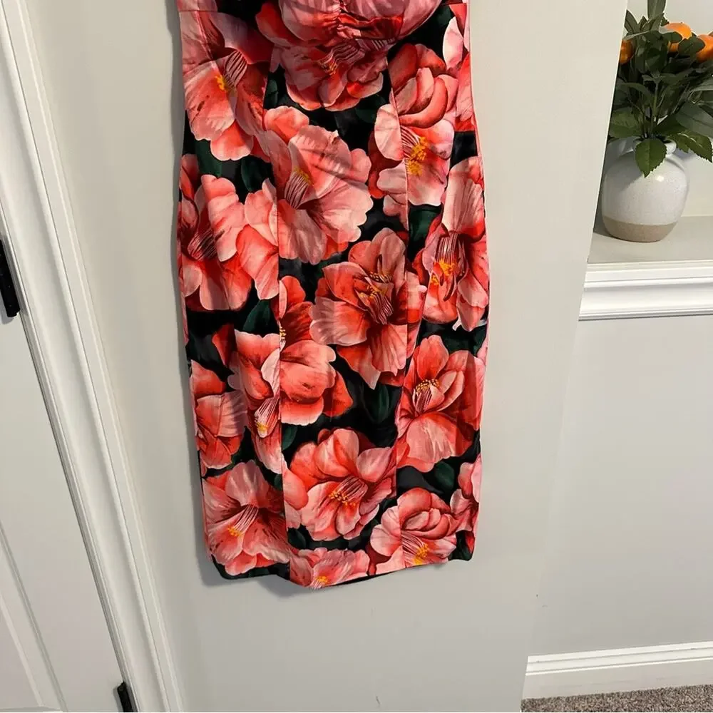 Vintage Floral Pink Rose Mini Dress & Jacket XS